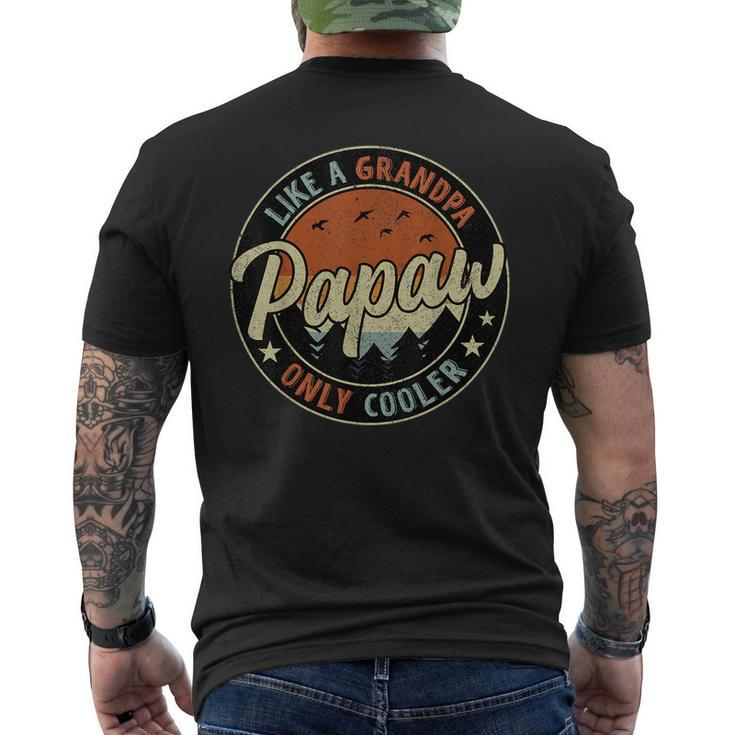 Papaw Like A Grandpa Only Cooler Vintage Retro Fathers Day  Mens Back Print T-shirt