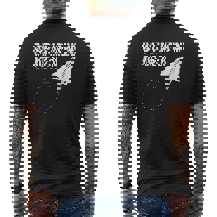 Paper Airplane Mode On Paper Airplane Maker Paper Dart Men's T-shirt Back Print