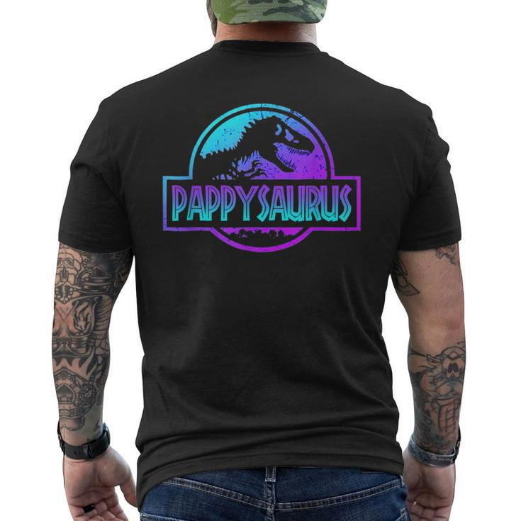 Pappysaurus Dinosaur Rex Father Day For Dad Men's Back Print T-shirt