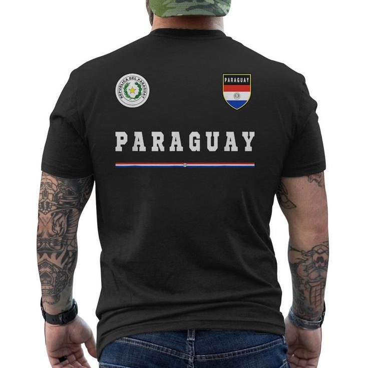 Paraguay SportSoccer Jersey  Flag Football  Mens Back Print T-shirt