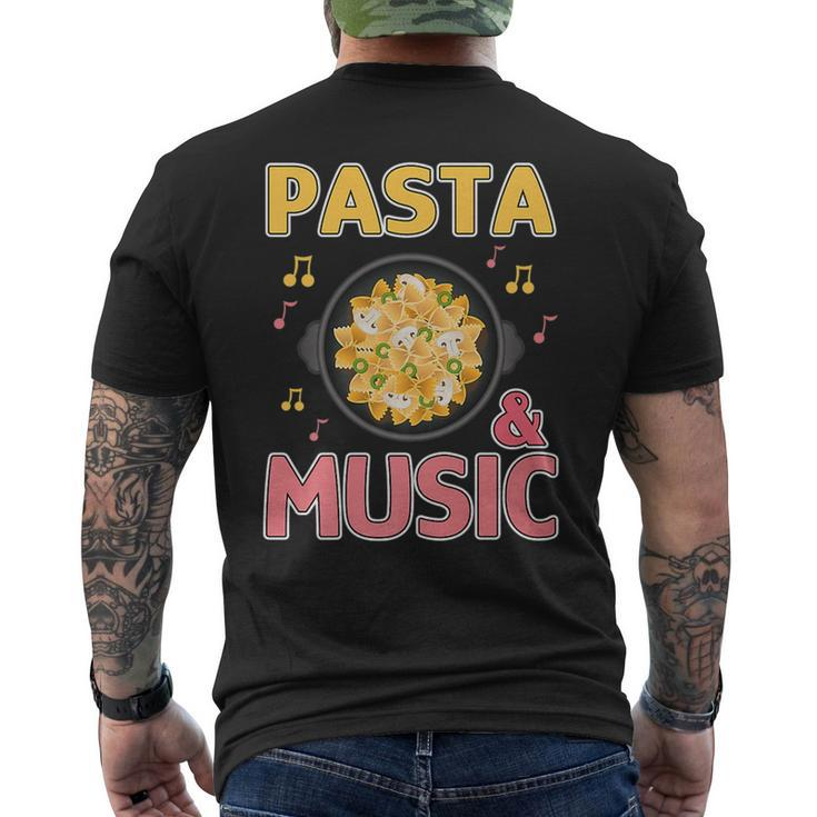 Pasta And Music Notes Italian Food Chef Spaghetti   Mens Back Print T-shirt