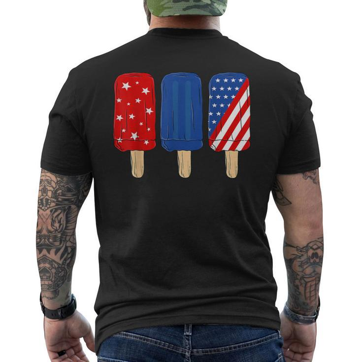Patriotic 4Th Of July Popsicles Usa America Flag Summer Mens Back Print T-shirt