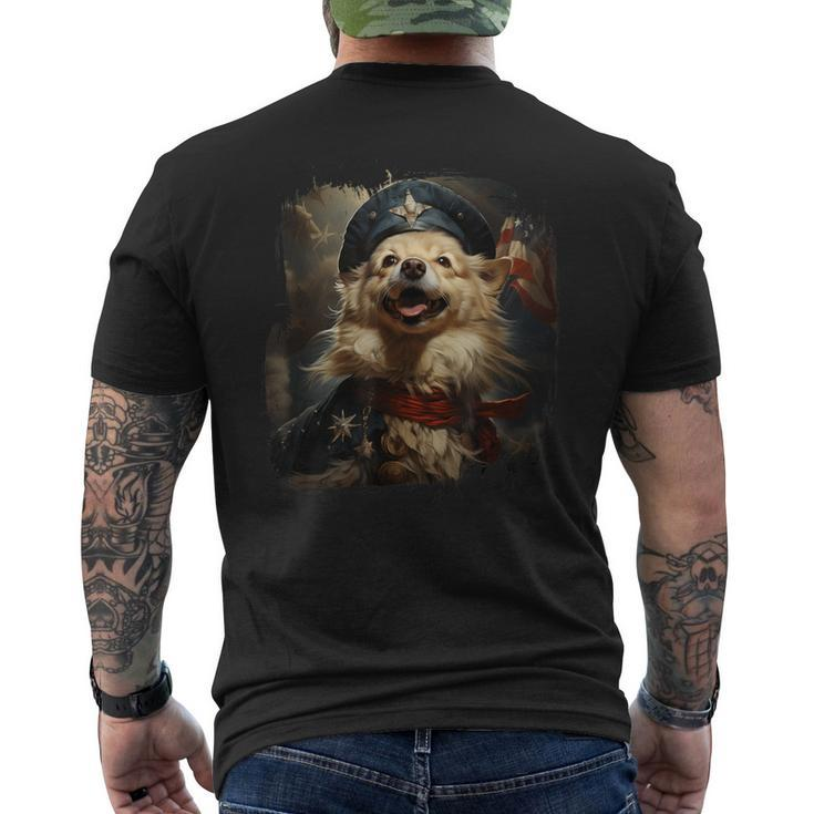 Patriotic American Eskimo Dog Men's T-shirt Back Print