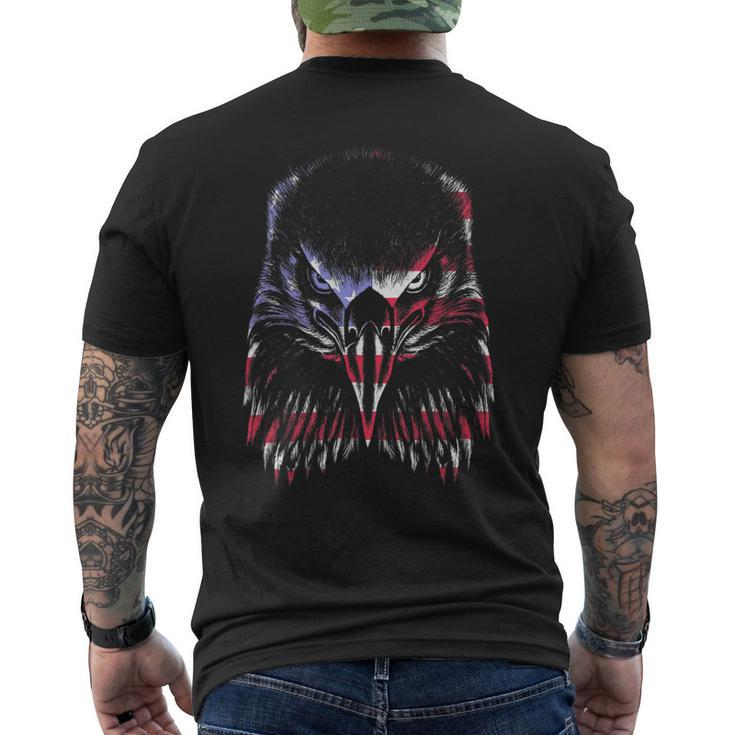 Patriotic Eagle  4Th Of July Us American Flag Usa Mens Back Print T-shirt