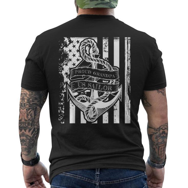 Patriotic Grandpa Of A Us Sailor Flag Men's Back Print T-shirt