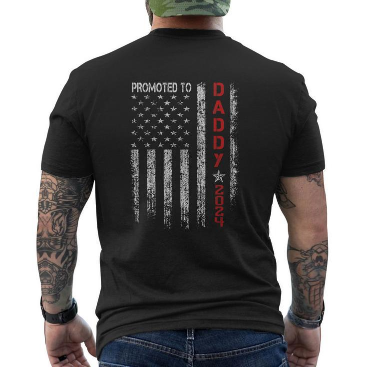 Patriotic Promoted To Daddy Est 2024 First Time Dad Men's T-shirt Back Print