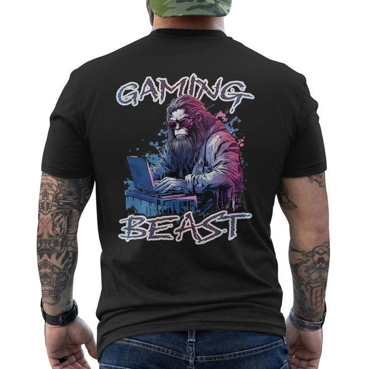 Pc Gamer Nerd Sasquatch Men Boys N Gaming Boyfriend Sasquatch Funny Gifts Mens Back Print T-shirt
