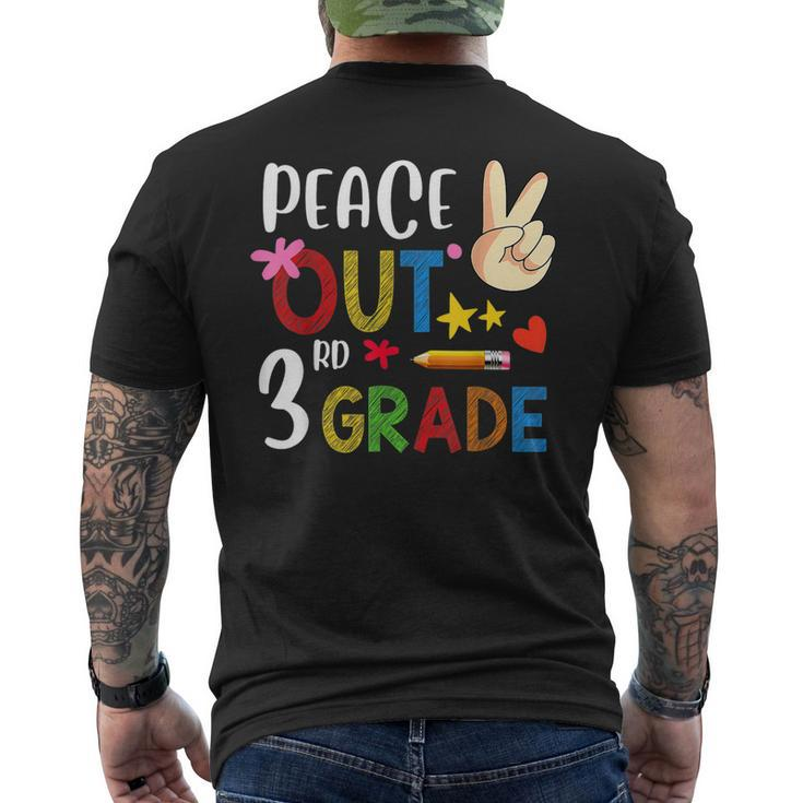 Peace Out 3Rd Grade Last Day Of School 3Rd Grade Men's Back Print T-shirt