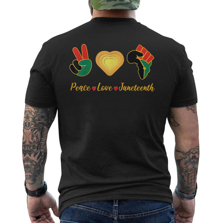 Peace Love Junenth Pride Black Girl And King Pride Month Funny Designs Funny Gifts Mens Back Print T-shirt