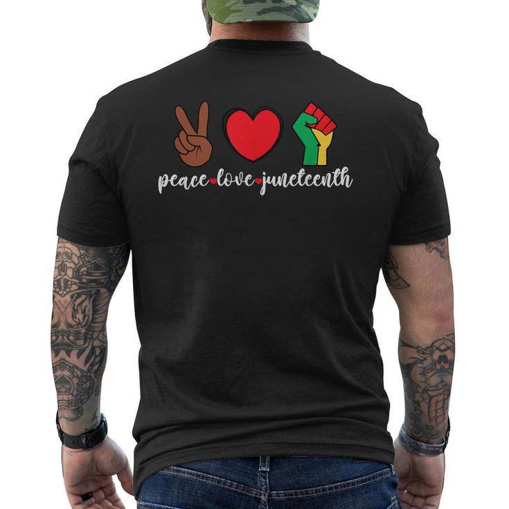 Peace Love Junenth Pride Black Girl Black Queen & King  Mens Back Print T-shirt