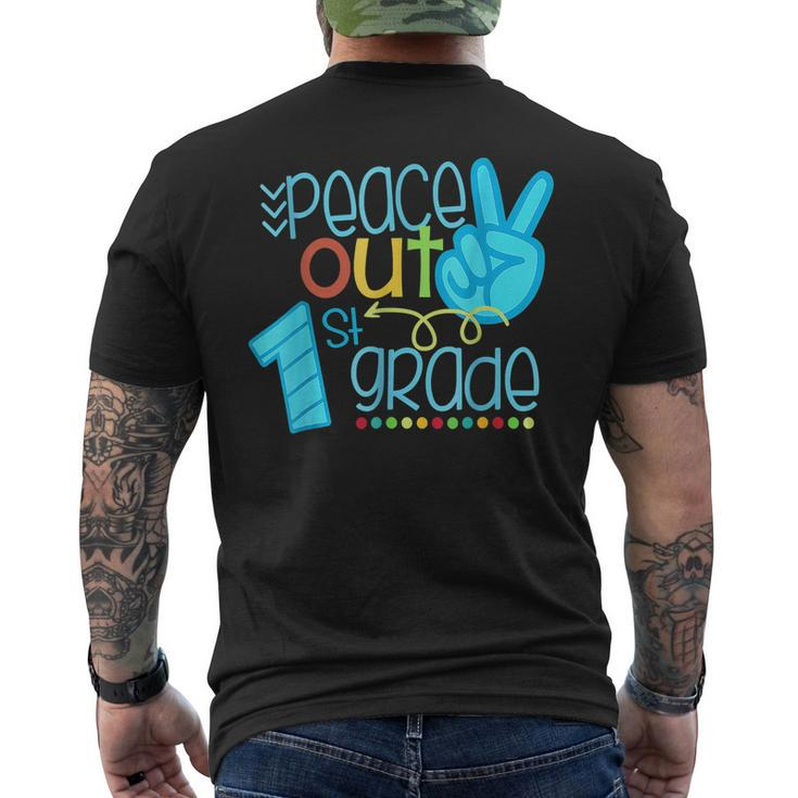 Peace Out 1St Grade Funny End Of School Year Mens Back Print T-shirt