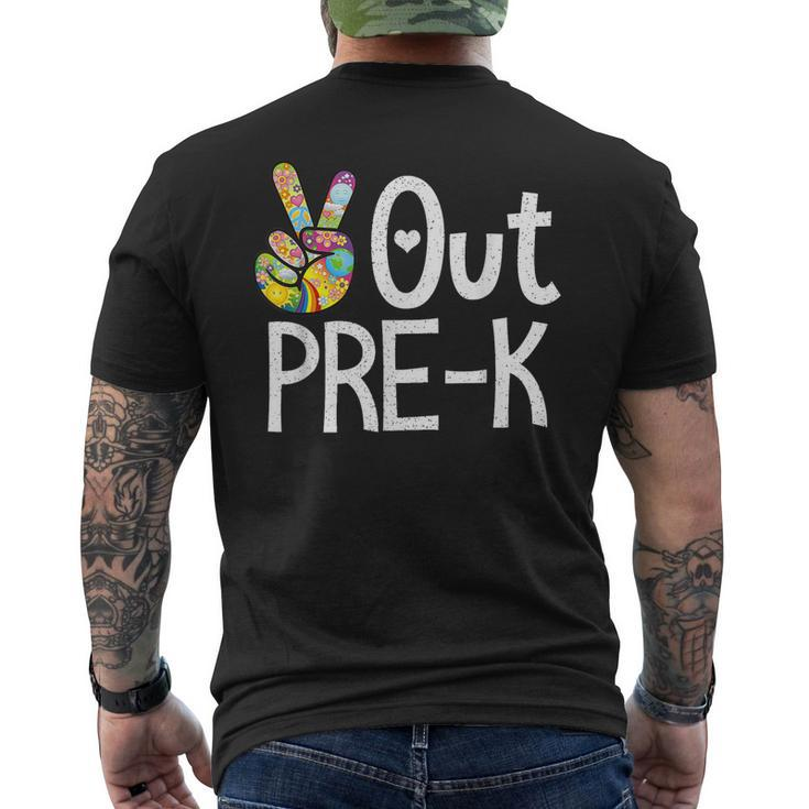 Peace Out Pre K Last Day Of School Pre K Graduate Men's Back Print T-shirt