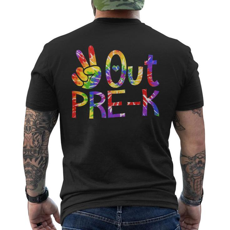 Peace Out Prek Last Day Of School Graduate Tie Dye Men's Back Print T-shirt