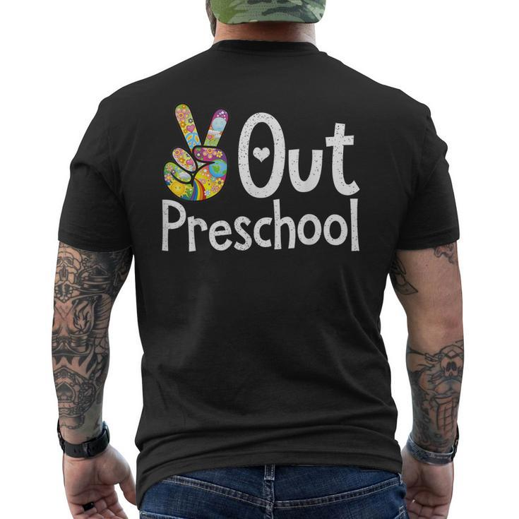 Peace Out Preschool Last Day Of School Preschool Graduate Men's Back Print T-shirt
