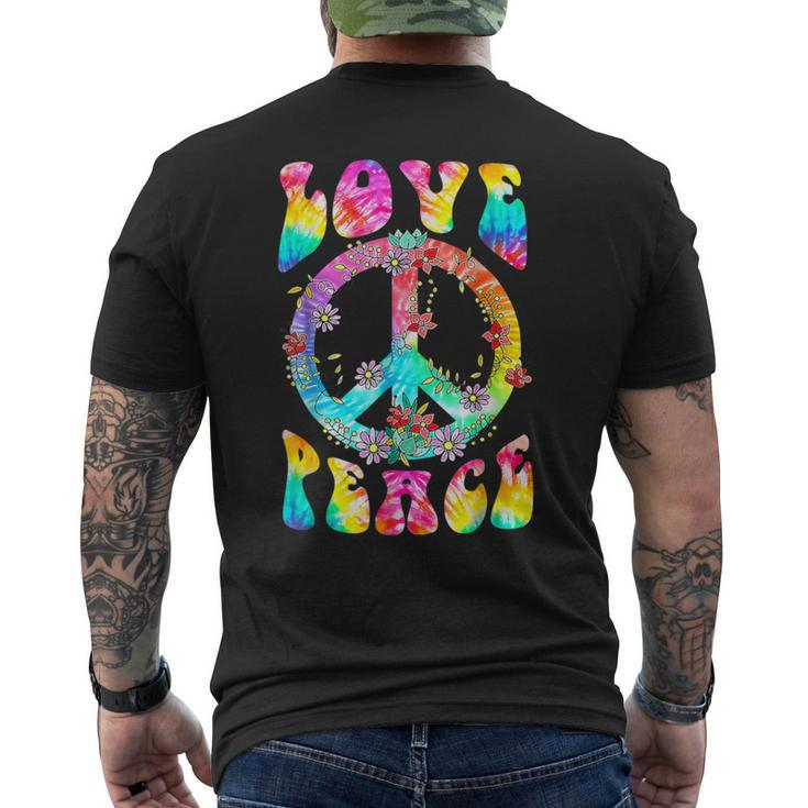 Peace Sign Love 60'S 70'S Tie Dye Hippie Costume Men's T-shirt Back Print