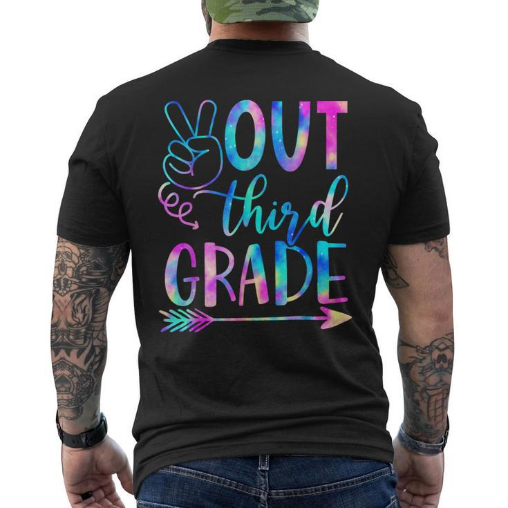 Peace Out Third Grade Graduate Tie Dye Last Day Of School Men's Back Print T-shirt