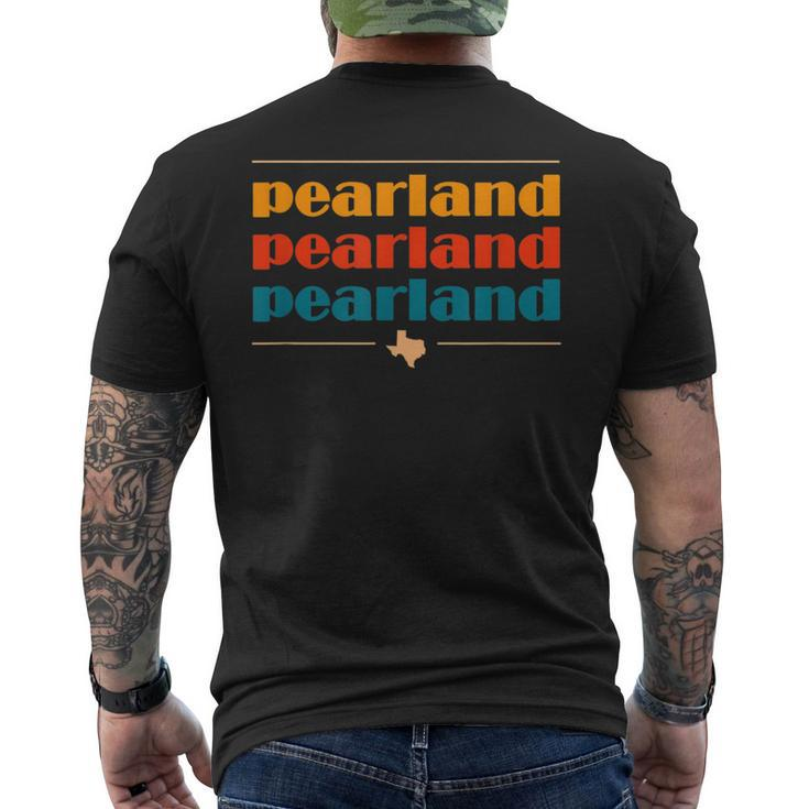 Pearland Texas Vintage Souvenirs Tx Retro Repeat Men's T-shirt Back Print