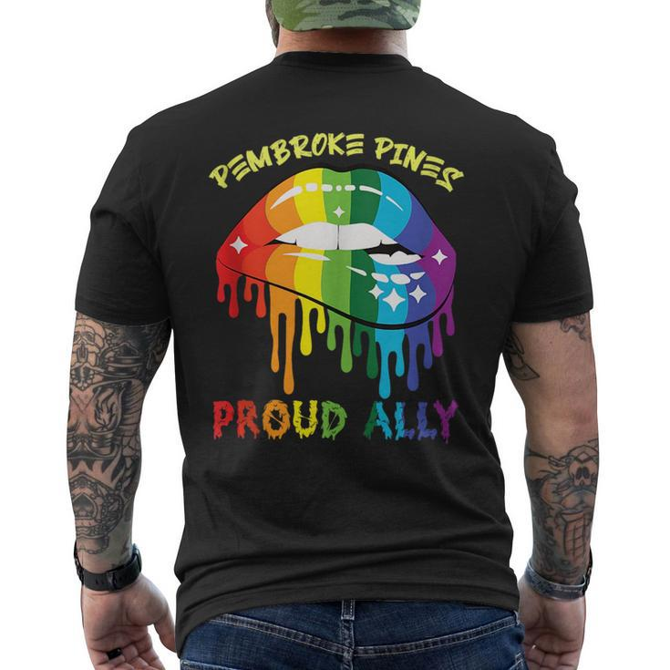 Pembroke Pines Proud Ally Lgbtq Pride Sayings  Mens Back Print T-shirt