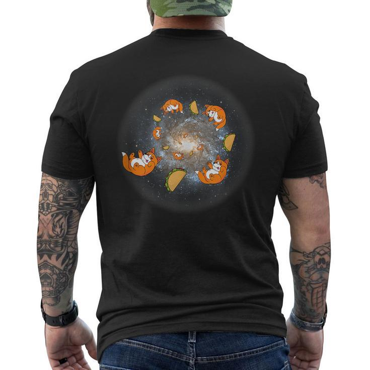 Pembroke Welsh Space Corgi Taco Universe Mexican Meme Puns  Mens Back Print T-shirt