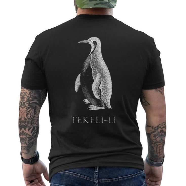 Penguin Tekelili Mountains Of Madness Cosmic Horror Fun Kid Penguin Men's T-shirt Back Print