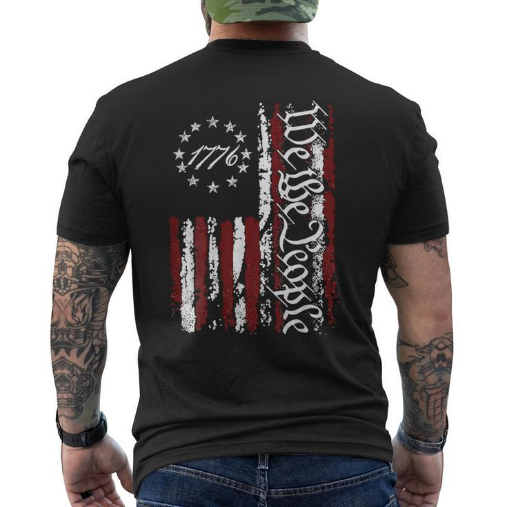 We The People Patriotic 1776 American Flag 4Th Of July Retro Men's T-shirt Back Print
