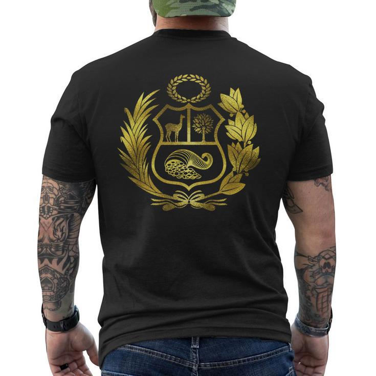 Peru Peruvian Coat Of Arms Men's T-shirt Back Print