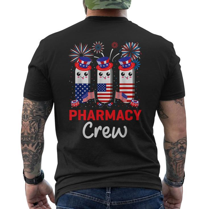 Pharmacy Crew 4Th Of July Cute Pills American Patriotic  Mens Back Print T-shirt