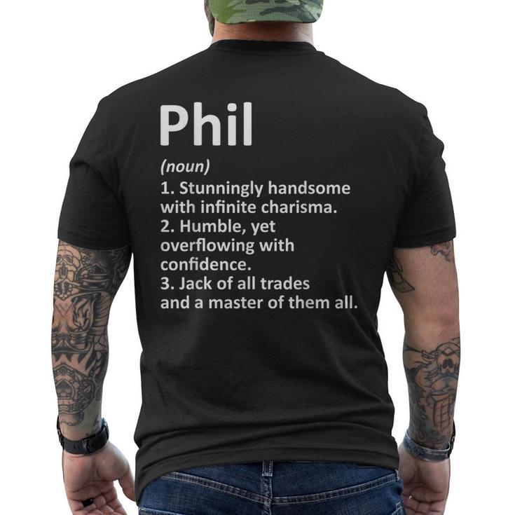 Phil Definition Personalized Name Birthday Idea Men's Back Print T-shirt