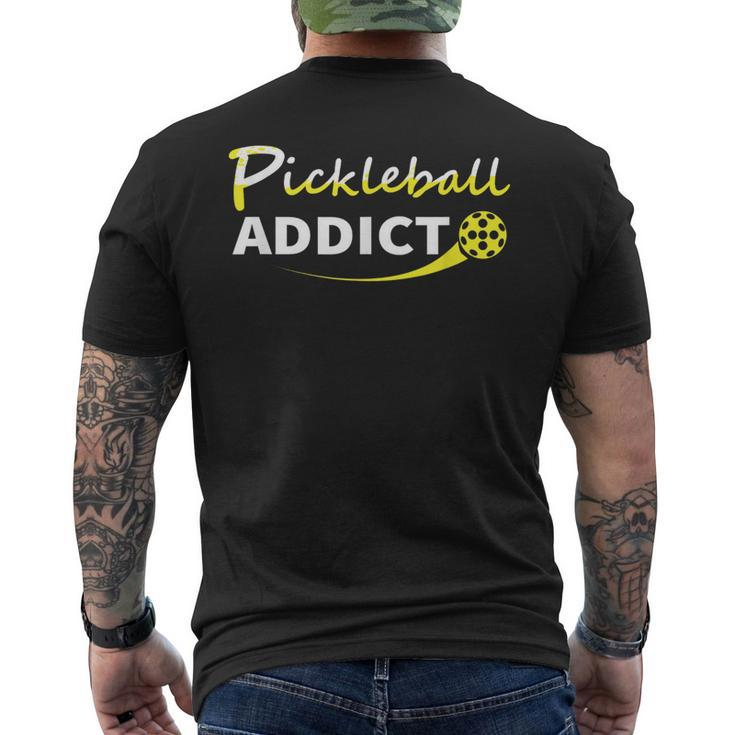 Pickleball Addict  Gift For Pickle Ball Player  Mens Back Print T-shirt