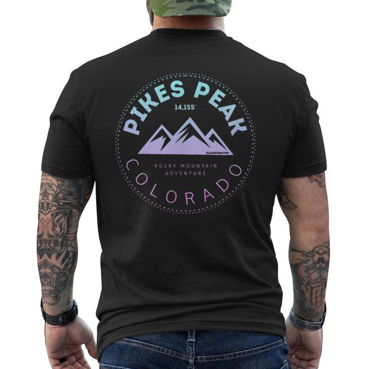 Pikes Peak Colorado - Rocky Mountain Retro  Mens Back Print T-shirt