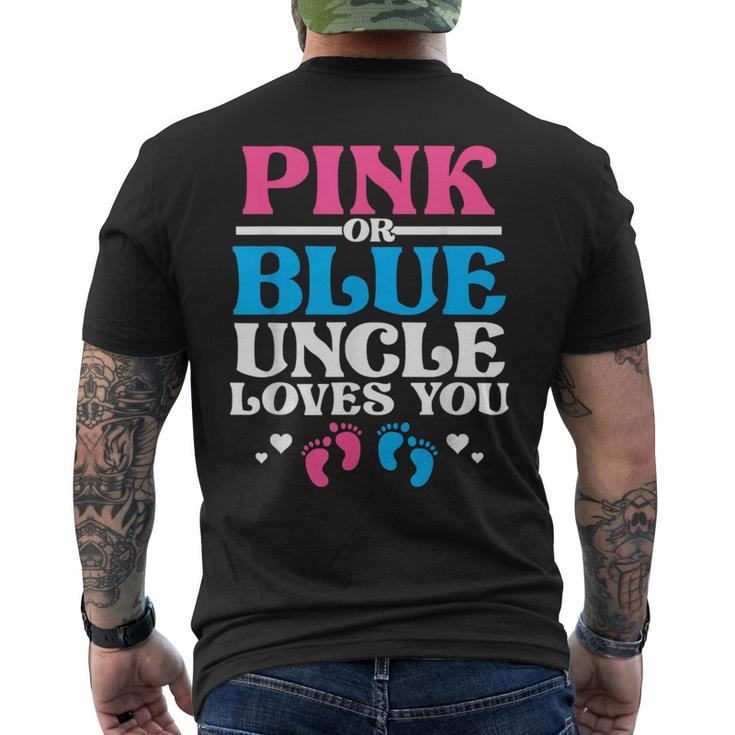 Pink Or Blue Uncle Loves You  Mens Back Print T-shirt