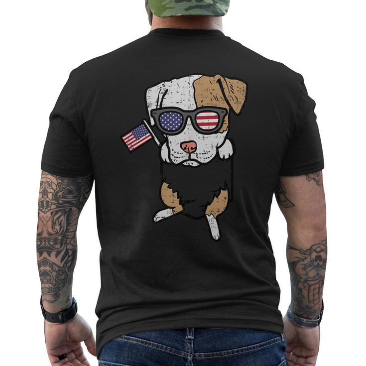 Pitbull Pocket Cute Pit American Usa 4Th Of July Fourth Dog  Mens Back Print T-shirt
