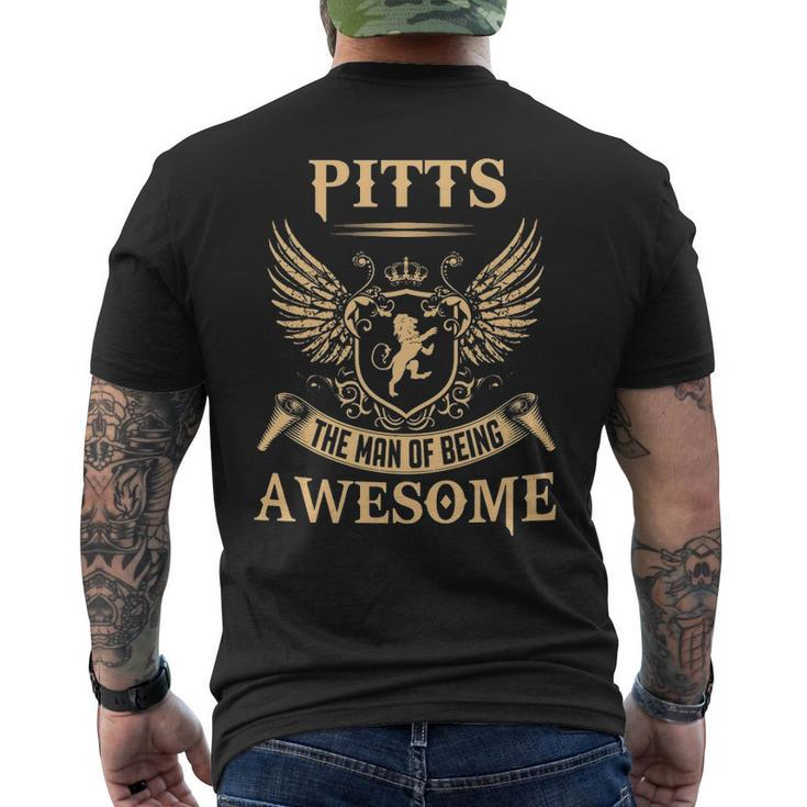 Pitts Name Gift Pitts The Man Of Being Awesome V2 Mens Back Print T-shirt