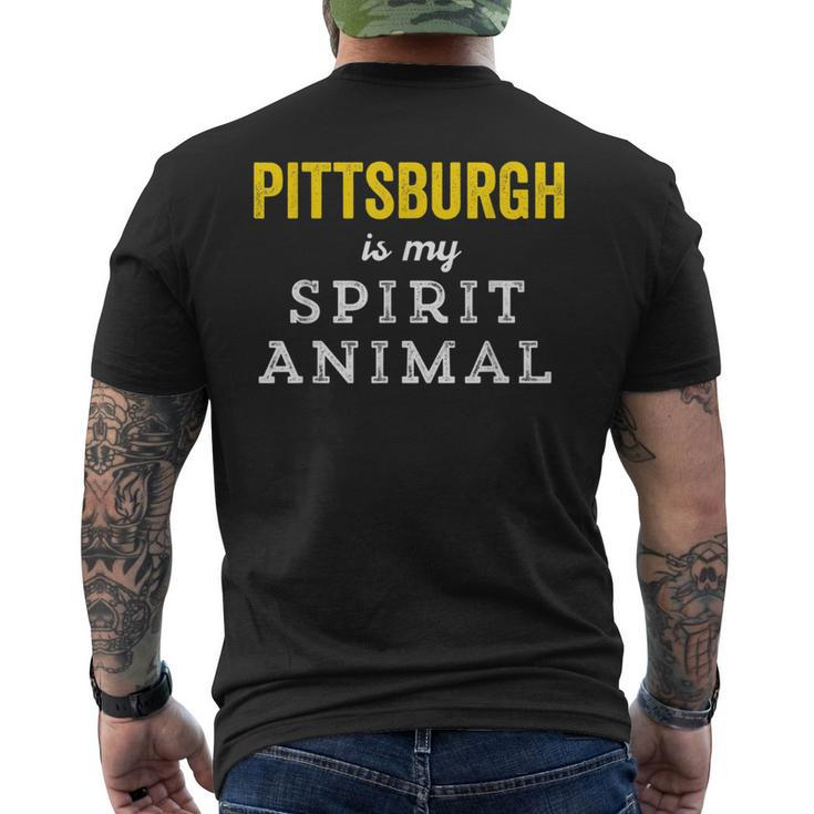 Pittsburgh Is My Spirit Animal Funny Yinzer Burgh Pride  Mens Back Print T-shirt