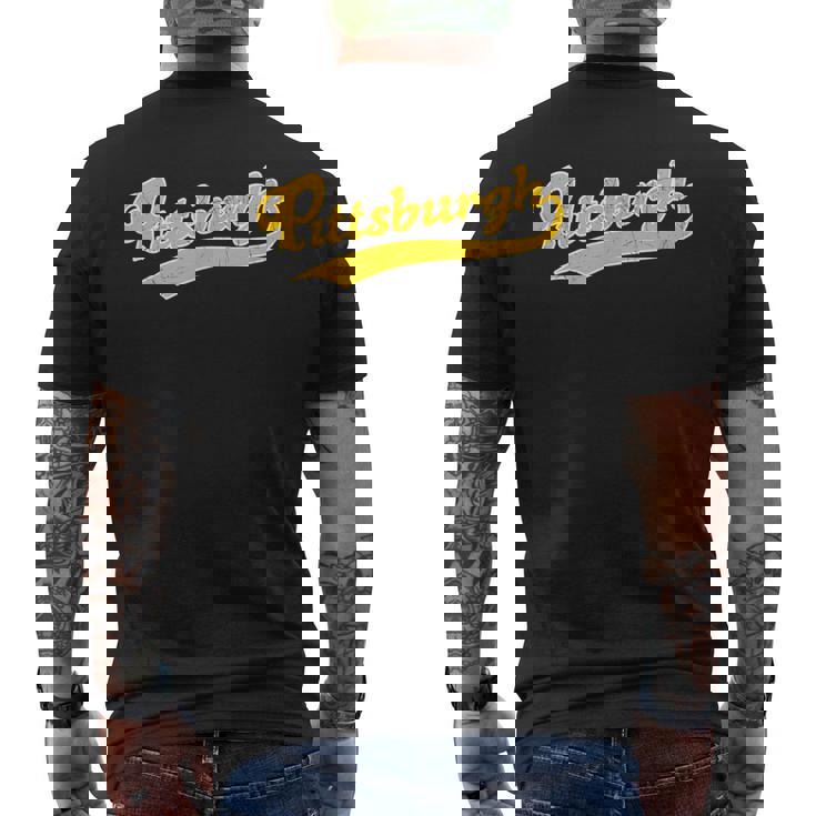 Pittsburgh | Vintage Look Pittsburgh Pride Mens Back Print T-shirt