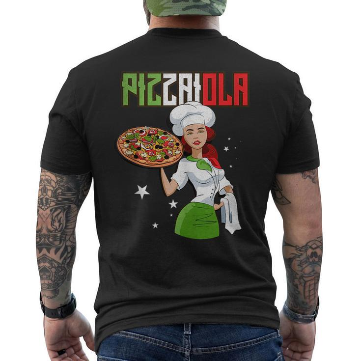 Pizzaiolo Pizzaiola With Italian Pizza  Mens Back Print T-shirt