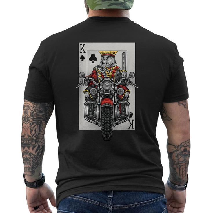 Playing Card King Riding A Road Motorcycle Men's Crewneck Short Sleeve Back Print T-shirt