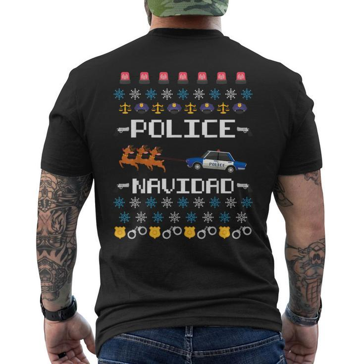 Police Navidad Ugly Christmas Sweater Policeman X-Mas Men's T-shirt Back Print