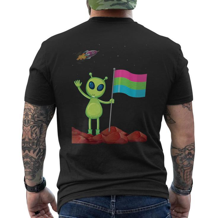 Polysexual Flag Alien Poly Pride Lgbtqia Nonbinary Ufo Space  Mens Back Print T-shirt
