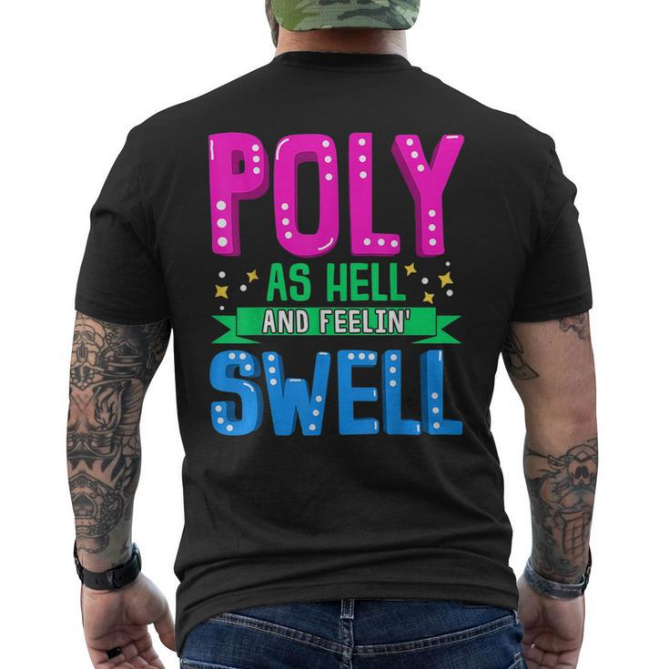 Polysexual Gay Pride Month Poly As Hell And Feelin Swell  Mens Back Print T-shirt