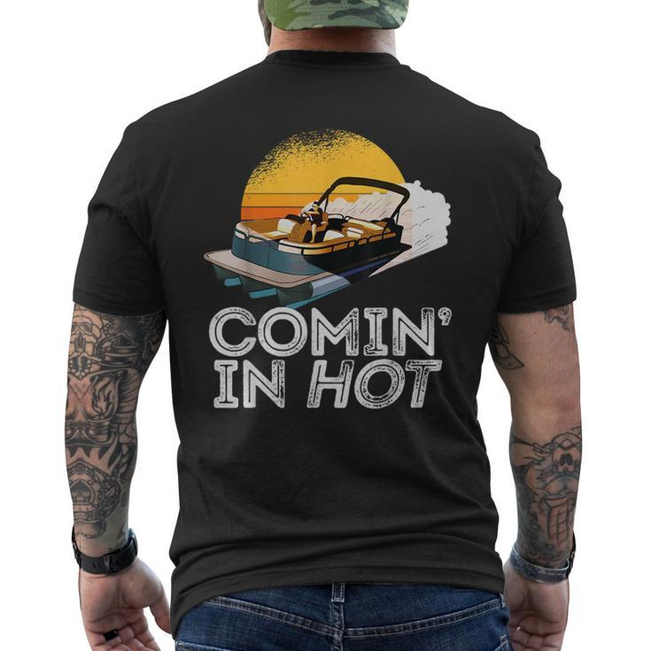 Pontoon Boat Comin In Hot Boating Lake For Dad Men's Back Print T-shirt