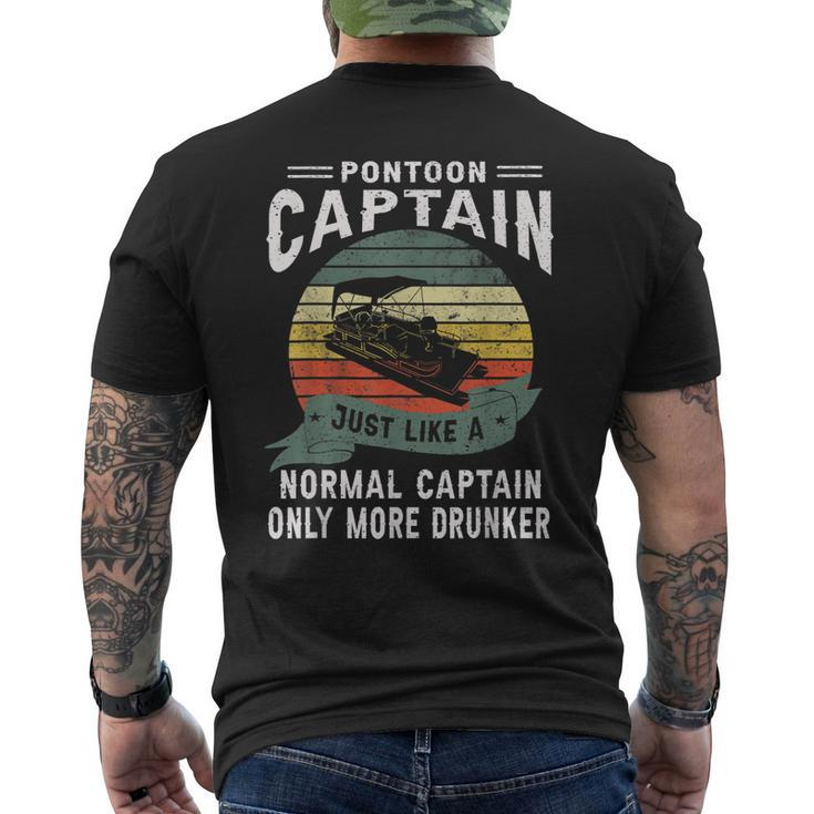 Pontoon Captain Boat Lake Boating For Dad Men's Back Print T-shirt