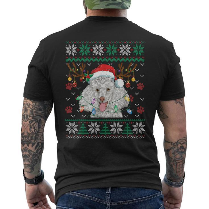 Poodle Christmas Santa Reindeer Ugly Sweater Dog Lover Men's T-shirt Back Print