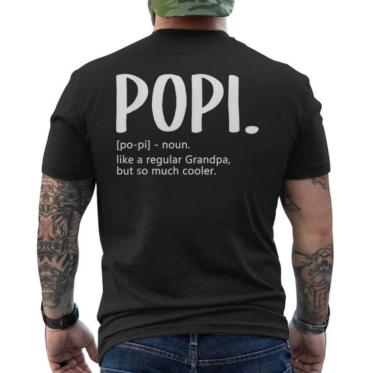 Popi For Men Fathers Day Idea Regular Grandpa Popi Mens Back Print T-shirt