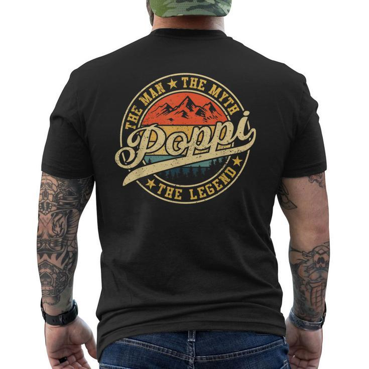 Poppi The Man The Myth The Legend  Funny Fathers Day  Mens Back Print T-shirt