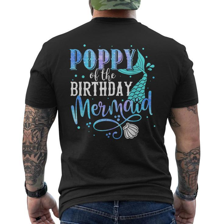 Poppy Of The Birthday Mermaid Family Matching Party Squad Men's Back Print T-shirt