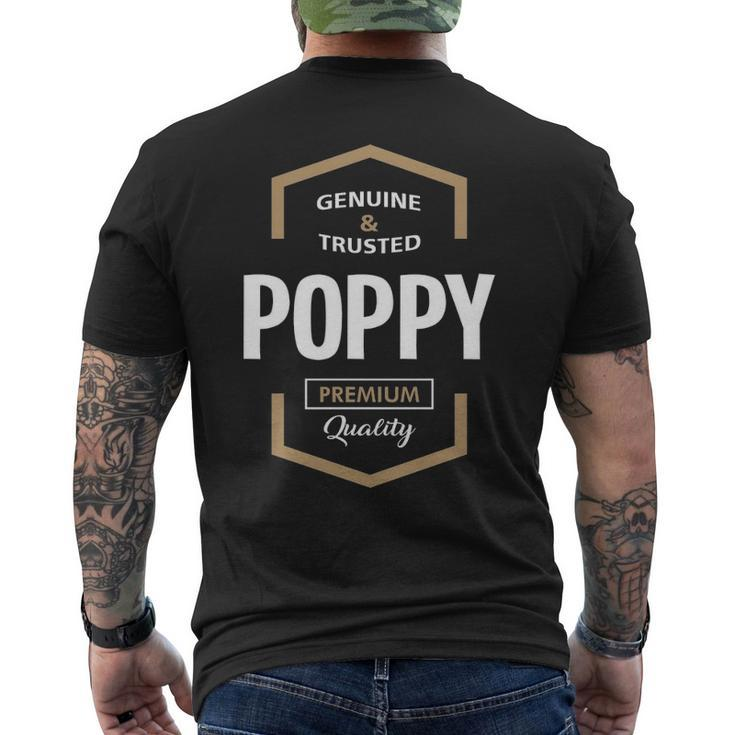 Poppy Grandpa Gift Genuine Trusted Poppy Quality Mens Back Print T-shirt