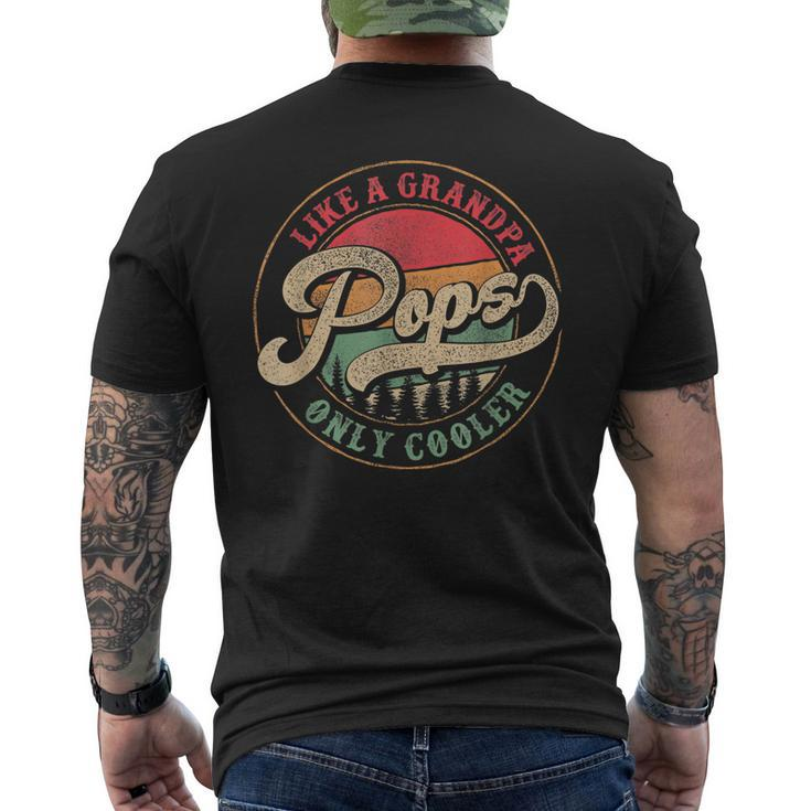 Pops Like A Grandpa Only Cooler Vintage Retro Pops Dad Men's Back Print T-shirt