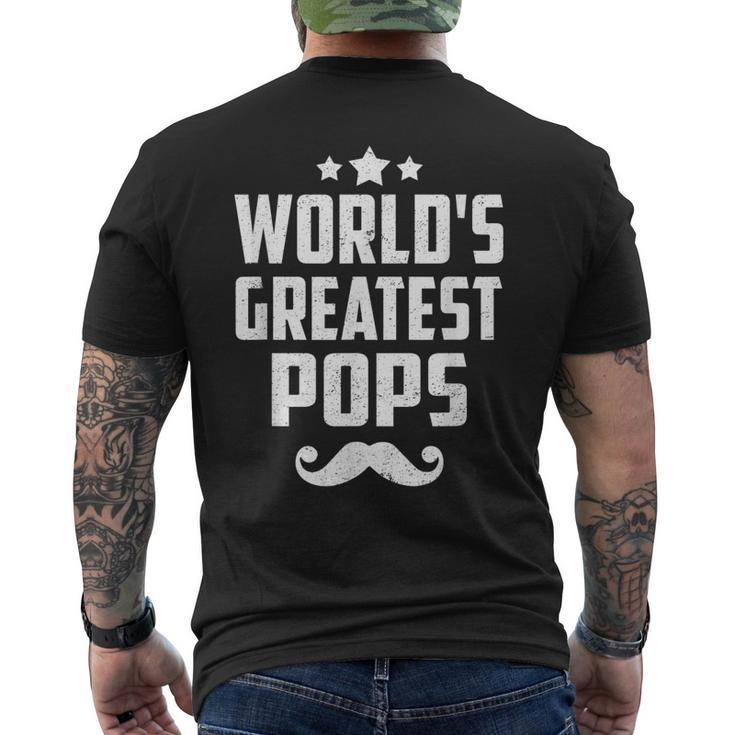 Pops Grandpa Worlds Greatest Pops Men's Back Print T-shirt
