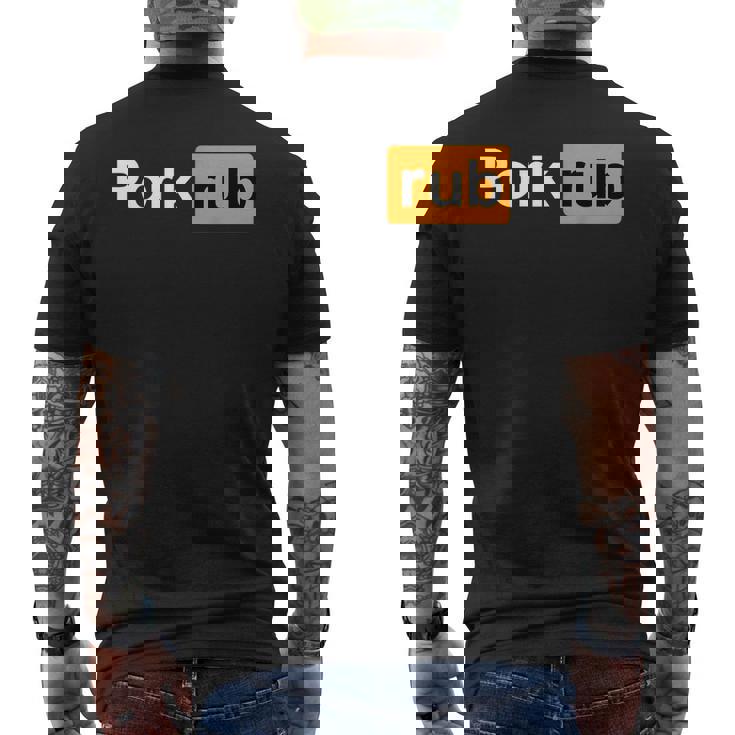 Pork Rub Mens Pork Rub Bbq Barbecue Men's Back Print T-shirt